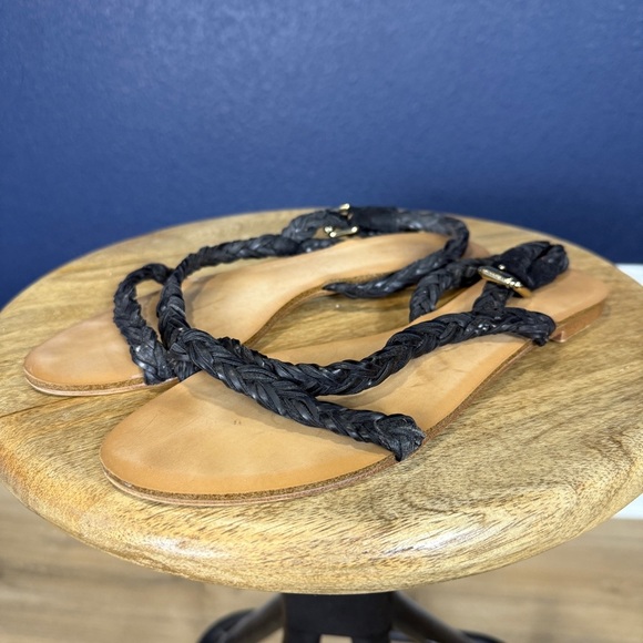Zara Trafaluc Black Braided Strappy Sandals, Size EU 37 (US 6.5-7) - Picture 2 of 7